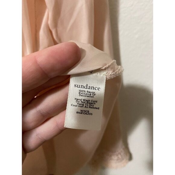 Sundance Women's‎ Floral Embroidered Boho Pale Pink Long Sleeve Blouse Medium - Picture 6 of 7